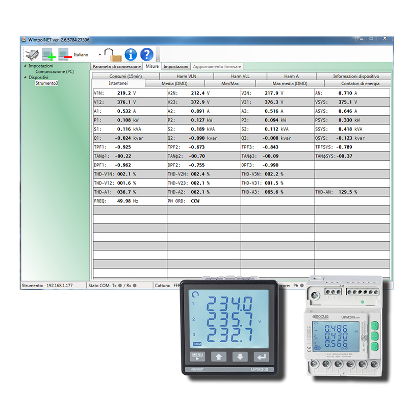 Enerji Analizörleri UPM209 ve UPM309 İçin Wintoolnet Yazılımı
